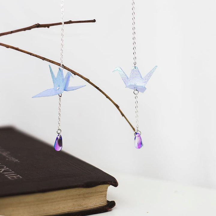 Colorful Thousand Paper Crane Earrings - Trendha