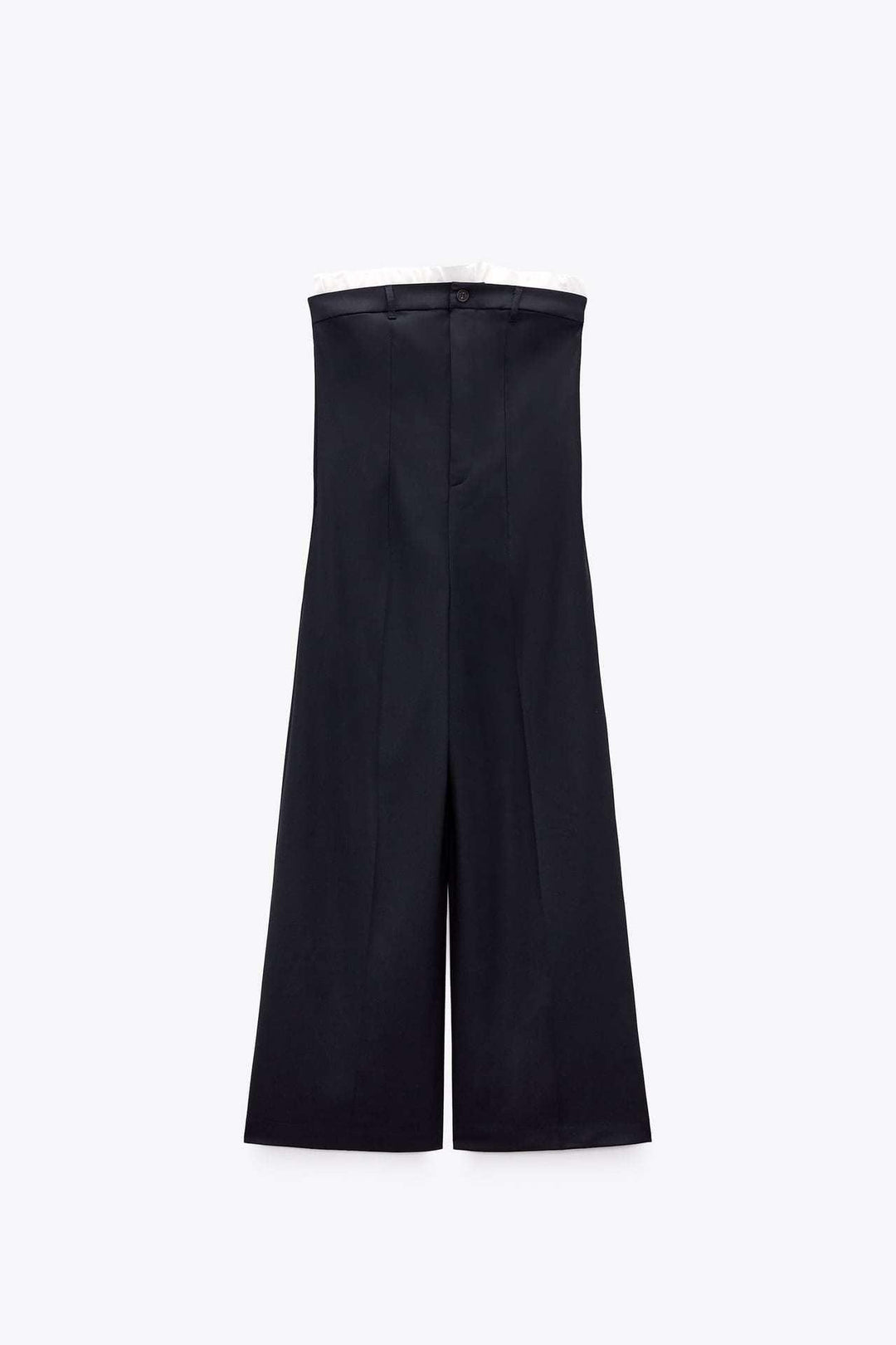 Contrast Color Off-neck Tube Top Jumpsuit Stitching Wide Leg - Trendha