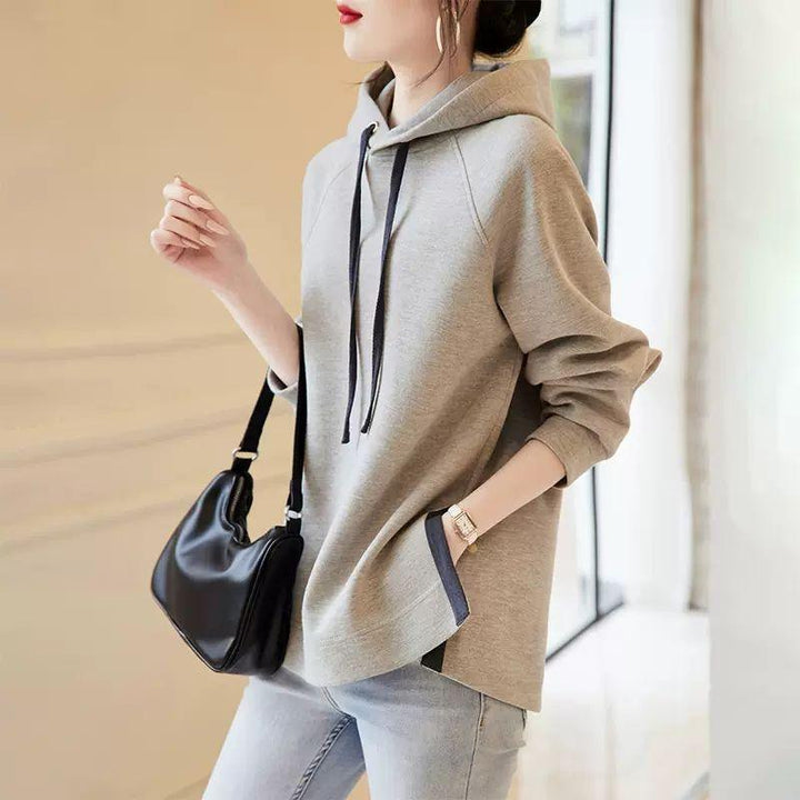 Cotton Hooded Sweater For Women Loose Fitting - Trendha