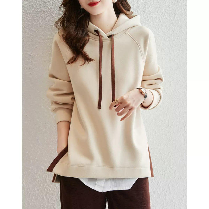 Cotton Hooded Sweater For Women Loose Fitting - Trendha