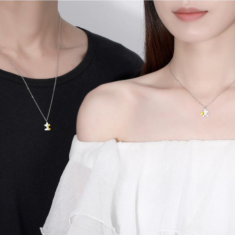 Couple Fashion Sterling Silver Necklace - Trendha