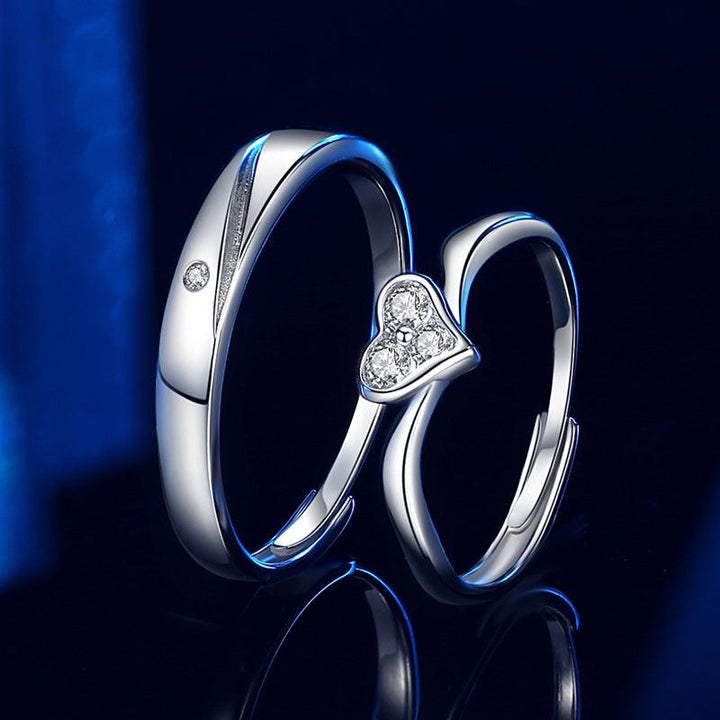 Couple Rings A Pair Of Sterling Silver Male And Female Models - Trendha