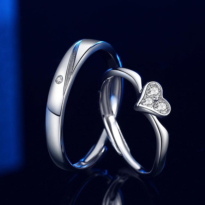 Couple Rings A Pair Of Sterling Silver Male And Female Models - Trendha