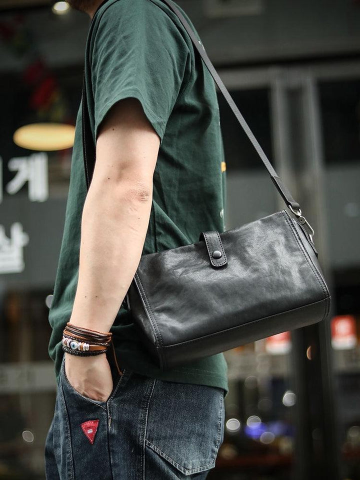 Cowhide One Shoulder Diagonal Fashion Bag - Trendha