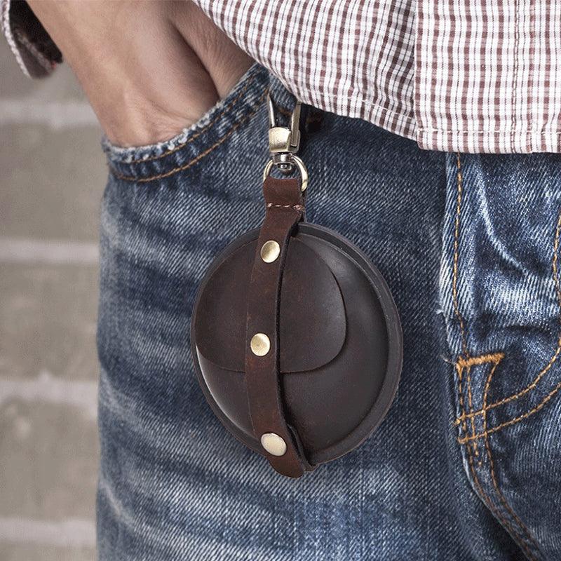 Crazy Horse Leather Round Multifunction Headphones - Trendha