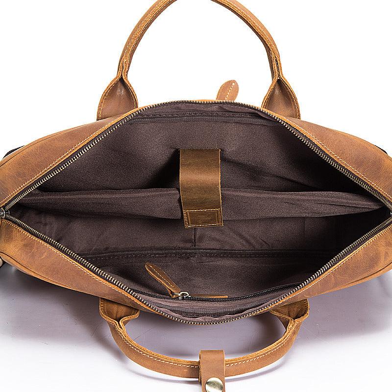 Crazy Horse Leather Vintage Men's Handbag - Trendha