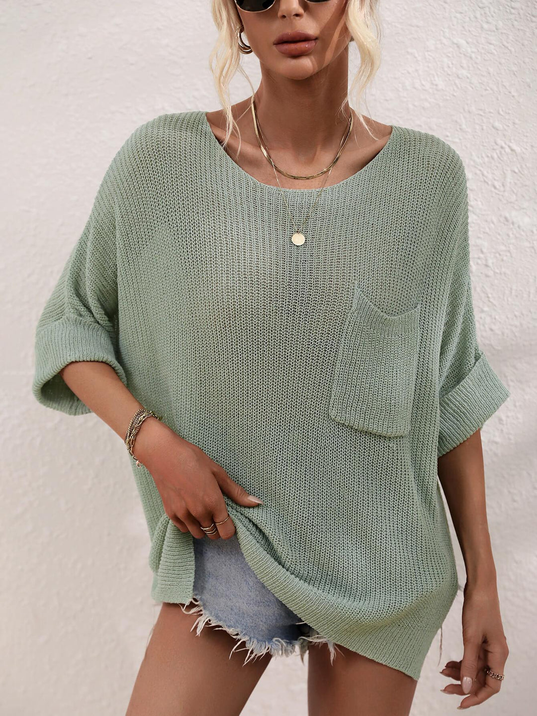 Cross Border Knitted Loose Solid Color Foreign Trade Fashion Pullover Women's Needle - Trendha