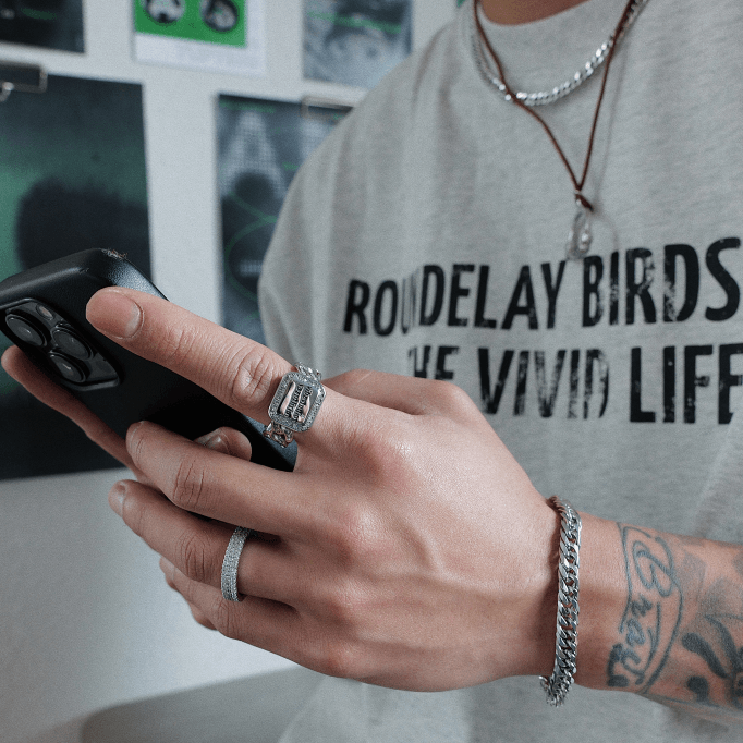 Cuban Chain Ring With Diamond Hip Hop - Trendha