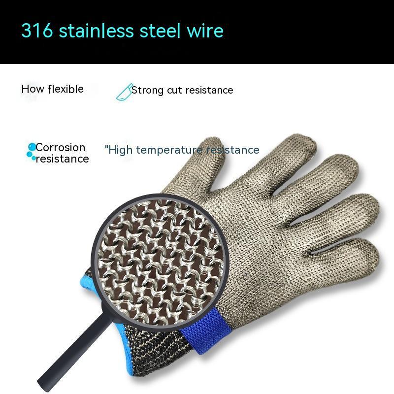 Cut Resistant Gloves Grade 5 316 Stainless Steel Cut-proof - Trendha