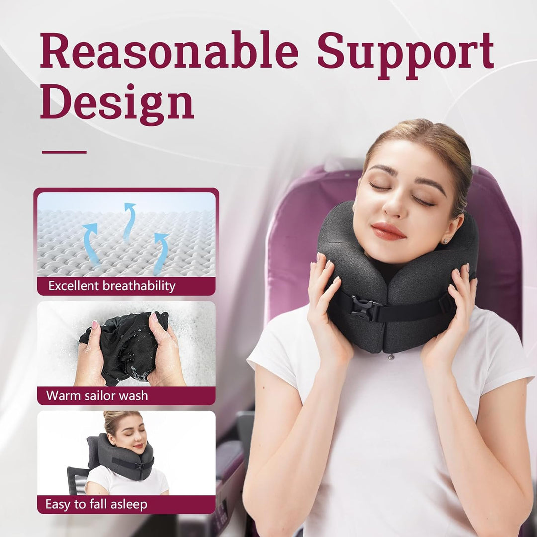 Adjustable Memory Foam U-Shaped Travel Neck Pillow