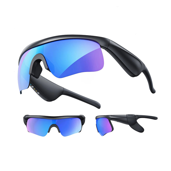 Smart Polarized Cycling Sunglasses with Built-in Mic, Bluetooth Speaker, UV400 Protection & Voice Control