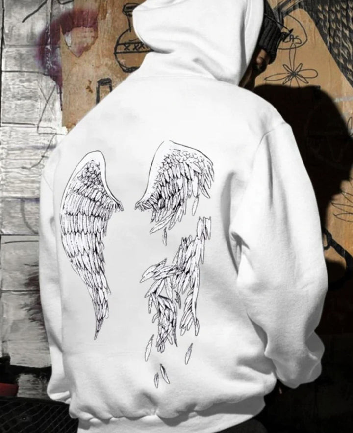 Dark Style Personalized Wings 3D Digital Printing Men's Hooded Sweater