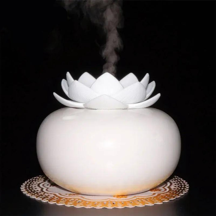 Lotus Air Humidifier & Aroma Diffuser - Mini Ceramic Mist Maker