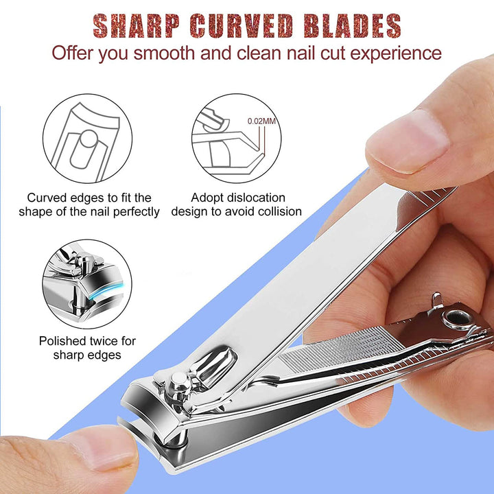 Nail Clipper Set - Premium Stainless Steel Fingernail and Toenail Cutters