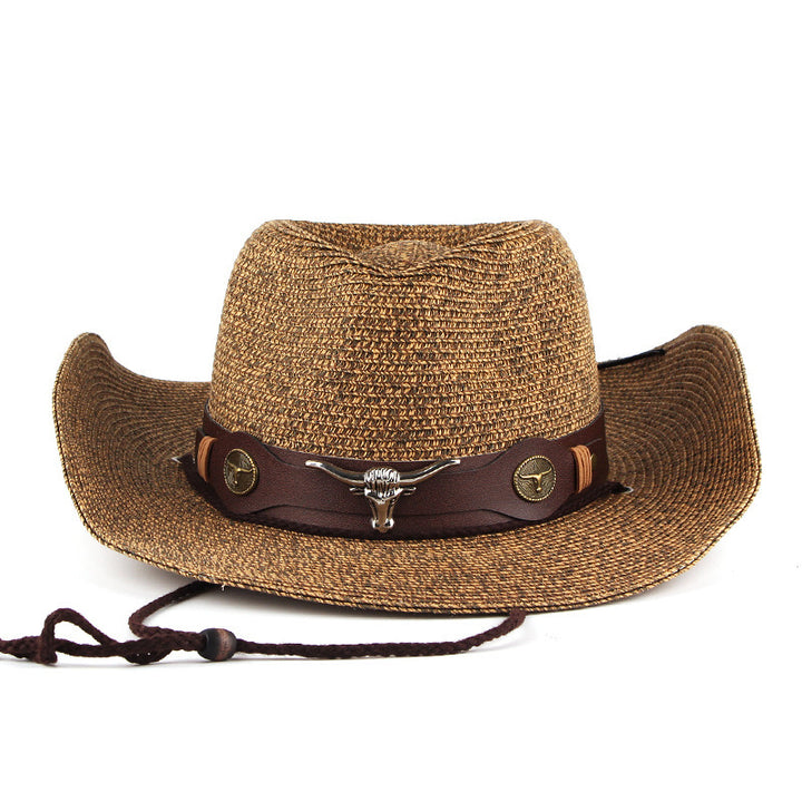 Outdoor Sunshade Western Denim Mixed Color Straw Hat