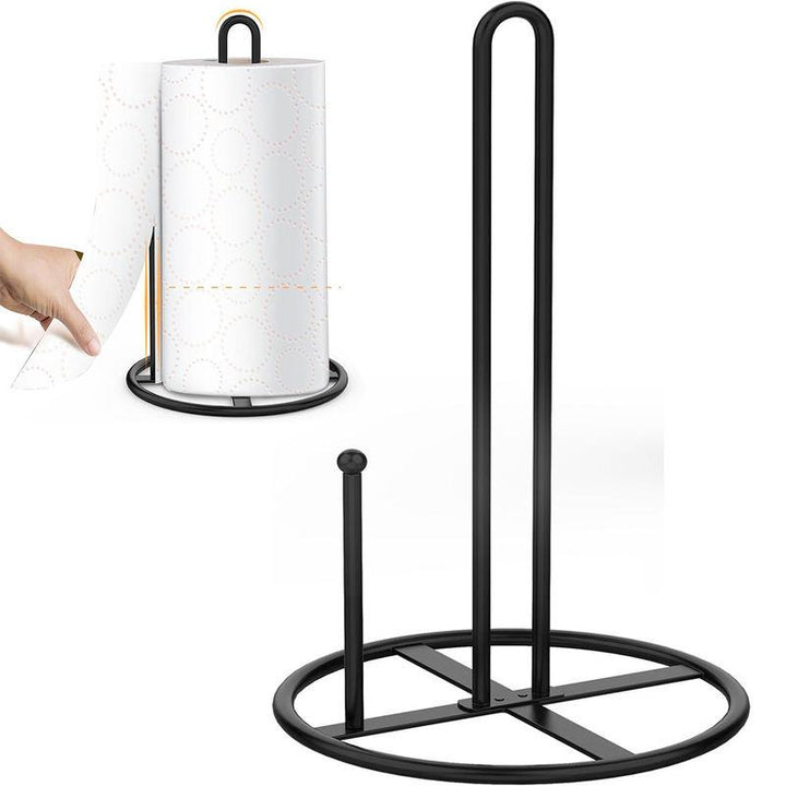 Stainless Steel Paper Towel Holder - Black Kitchen Roll Organizer