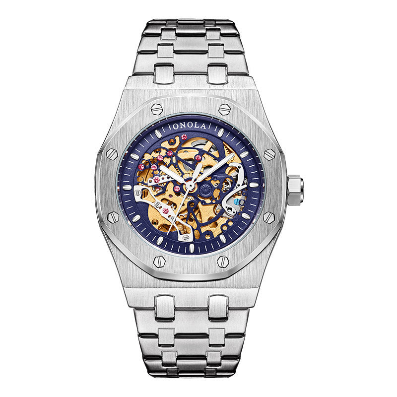 Hollow Dial Steel Belt Mechanical Waterproof Automatic Men&
