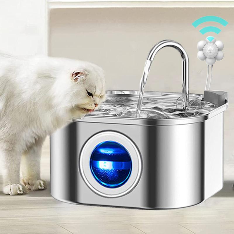 Stainless Steel Cat Water Fountain 3.2L - Ultra Quiet, Sensor-Activated Pet Drinking Dispenser
