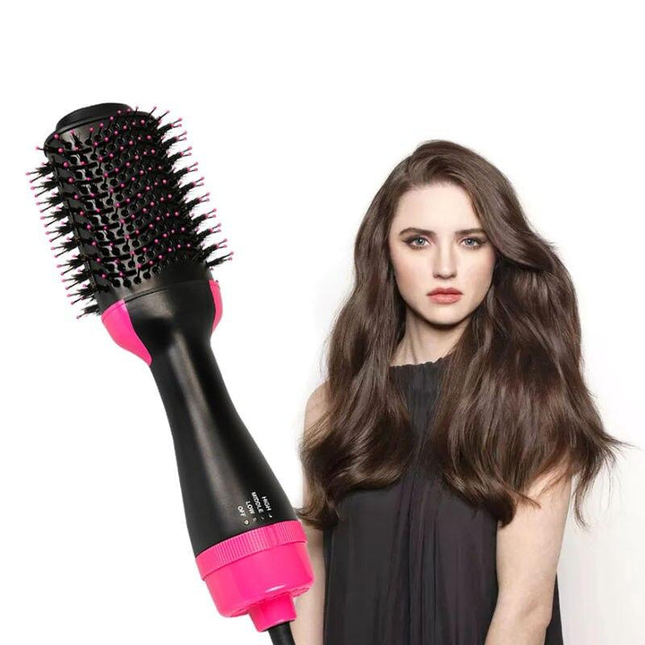 Multi-Functional Hot Air Brush & Hair Styler - Hair Dryer, Volumizer, Curler, and Straightener in One