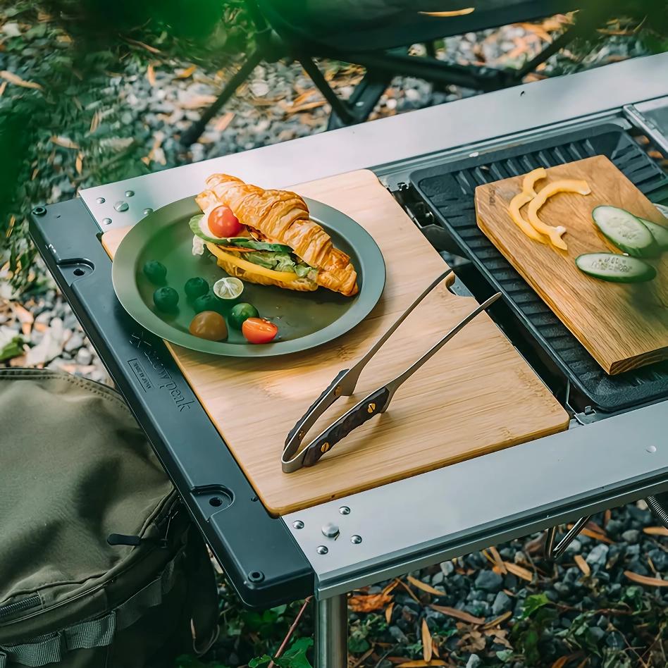 Retro-Inspired Stainless Steel Camp Tongs