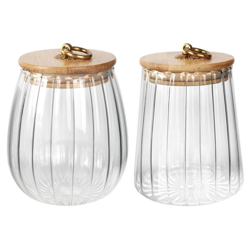 Glass Jars Canister Airtight Storage Container with Bamboo Lid