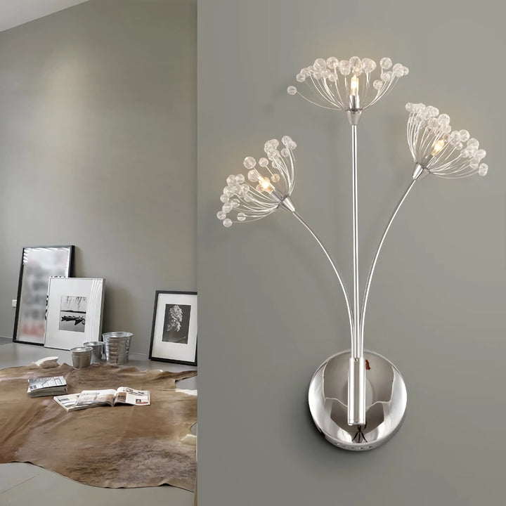 Modern Crystal Dandelion Flower Wall Lamp