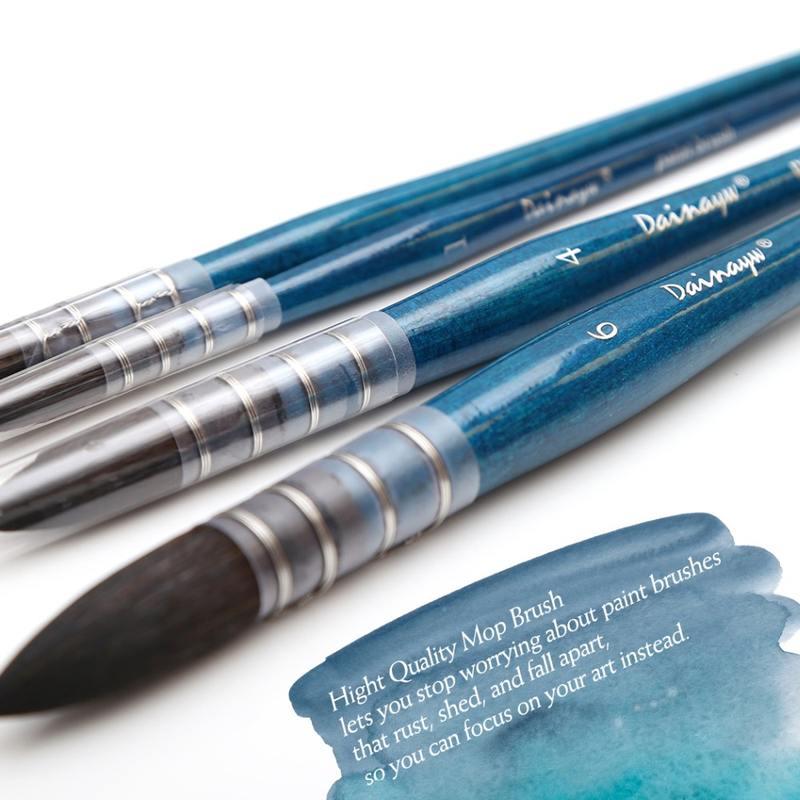 Premium Squirrel & Horse Hair Watercolor Brushes Set