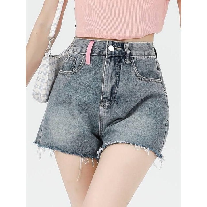 Casual High Waist Embroidery Denim Shorts for Women