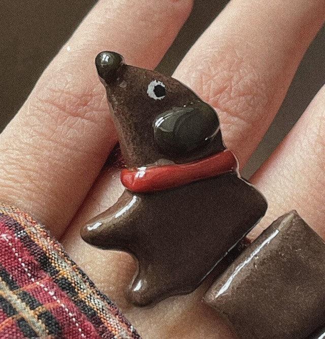Dachshund Dog Ring Ceramic Jewelry - Trendha