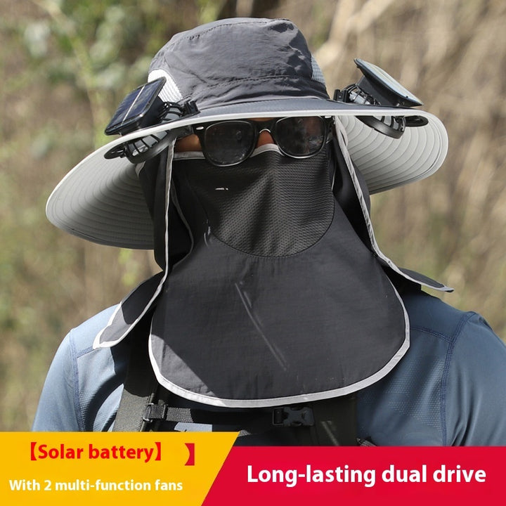 Quick-drying Solar Fan Outdoor Big Brim Sun Hat