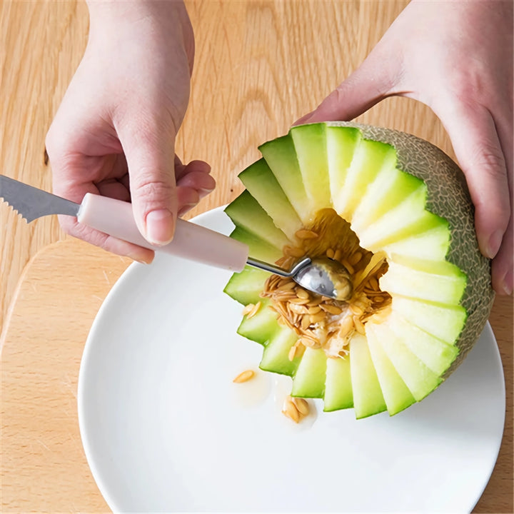 Stainless Steel Melon Scooper and Carving Knife