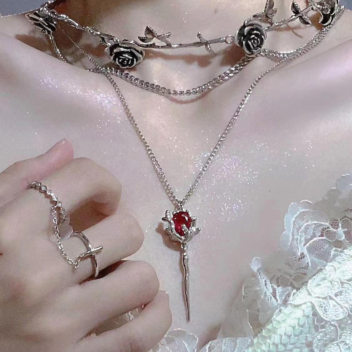 Dark Niche Design Vampire Scepter Necklace - Trendha