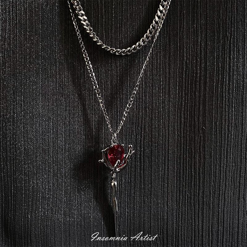 Dark Niche Design Vampire Scepter Necklace - Trendha