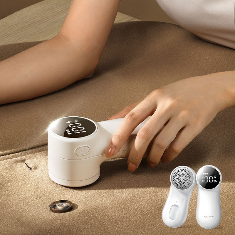 Rechargeable Electric Lint Remover with Digital Display & Stainless Steel Blades