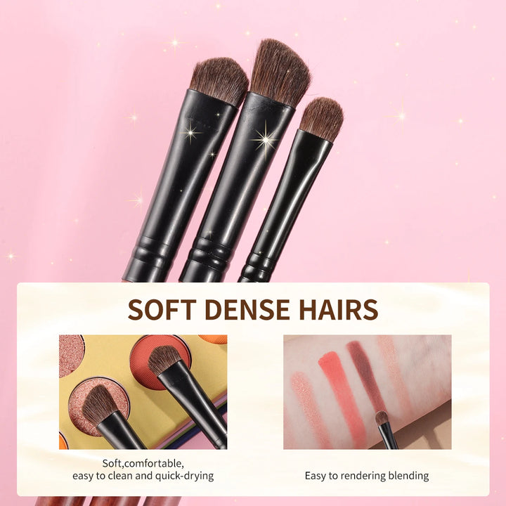 3PCS Horse Hair Eyeshadow Makeup Brush Set