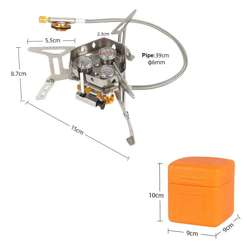 Outdoor Portable Windproof Three-Head Camping Stove