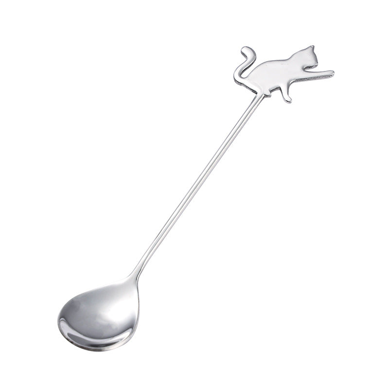 Cute Cat Stainless Steel Coffee Spoon