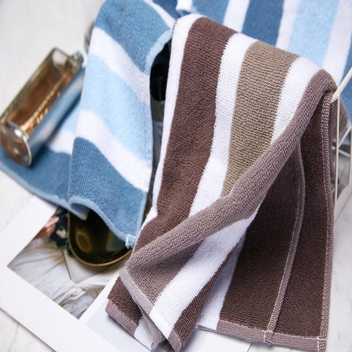 Luxurious Cotton Striped Bath and Face Towel