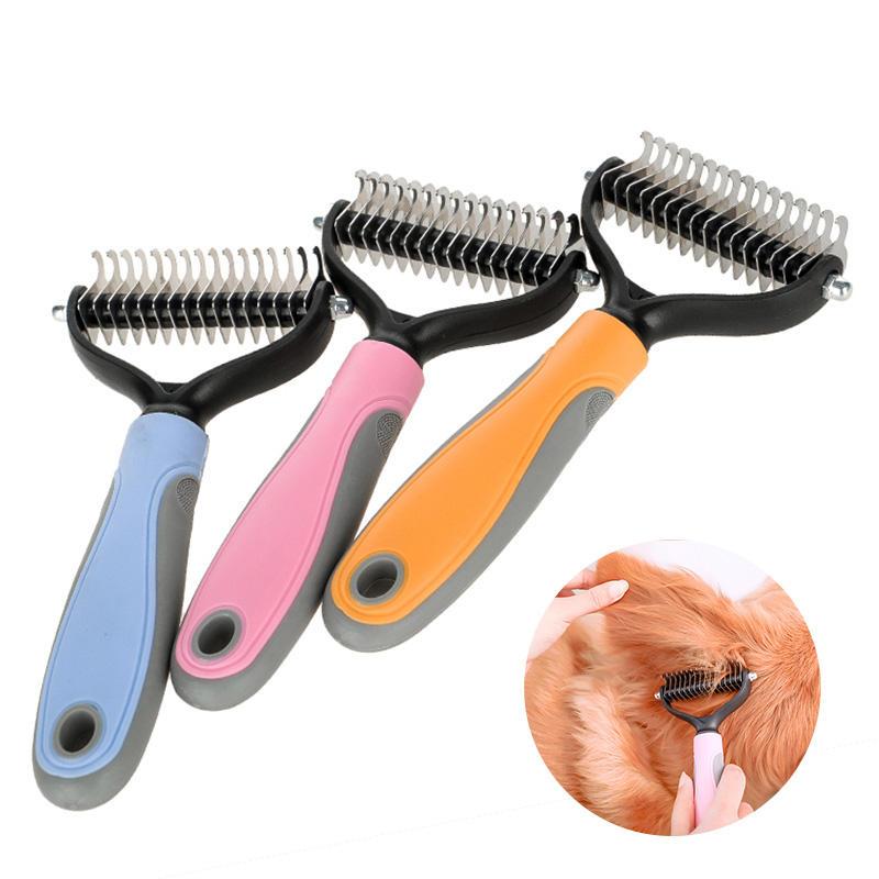 Pet Grooming Shedding Brush & Massager for Dogs and Cats