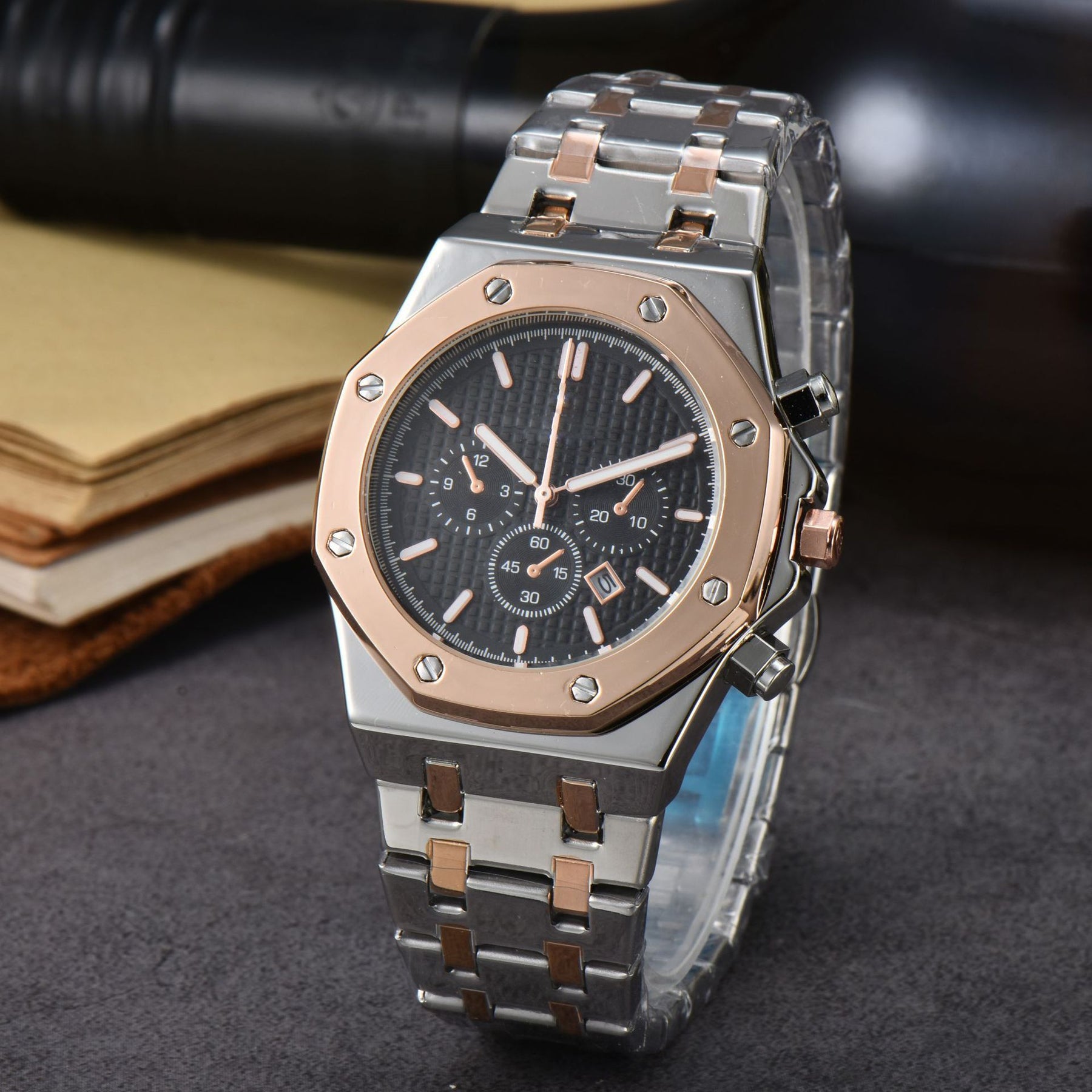 Stainless Steel Calendar Men&