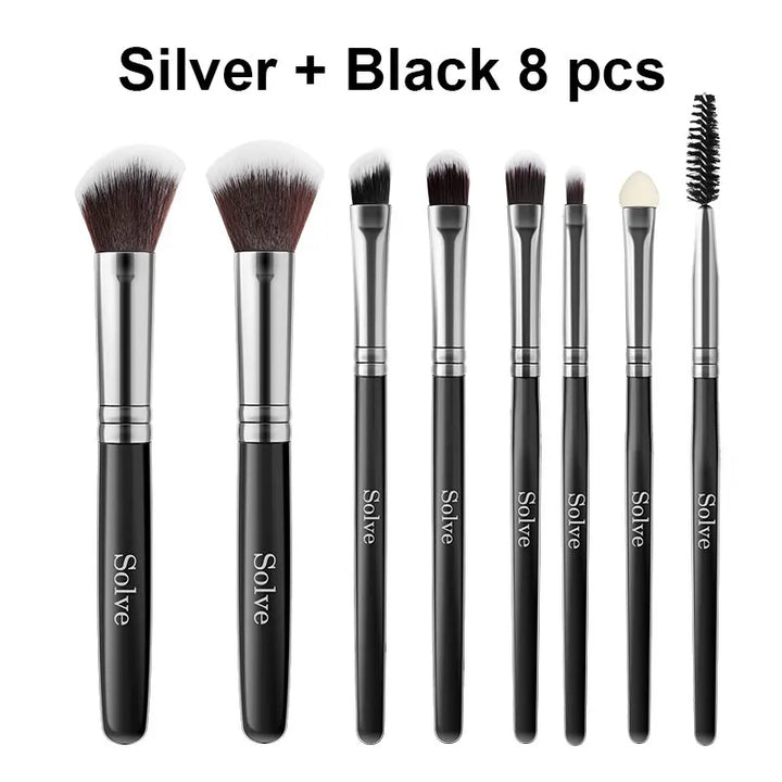 8Pcs Makeup Brush Set for Foundation, Powder, Blush & Eyeshadow - Face Beauty Tools