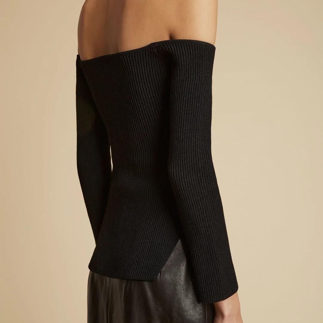 Plain Slim Long Sleeve Slash Neck Knitting Sweaters For Women