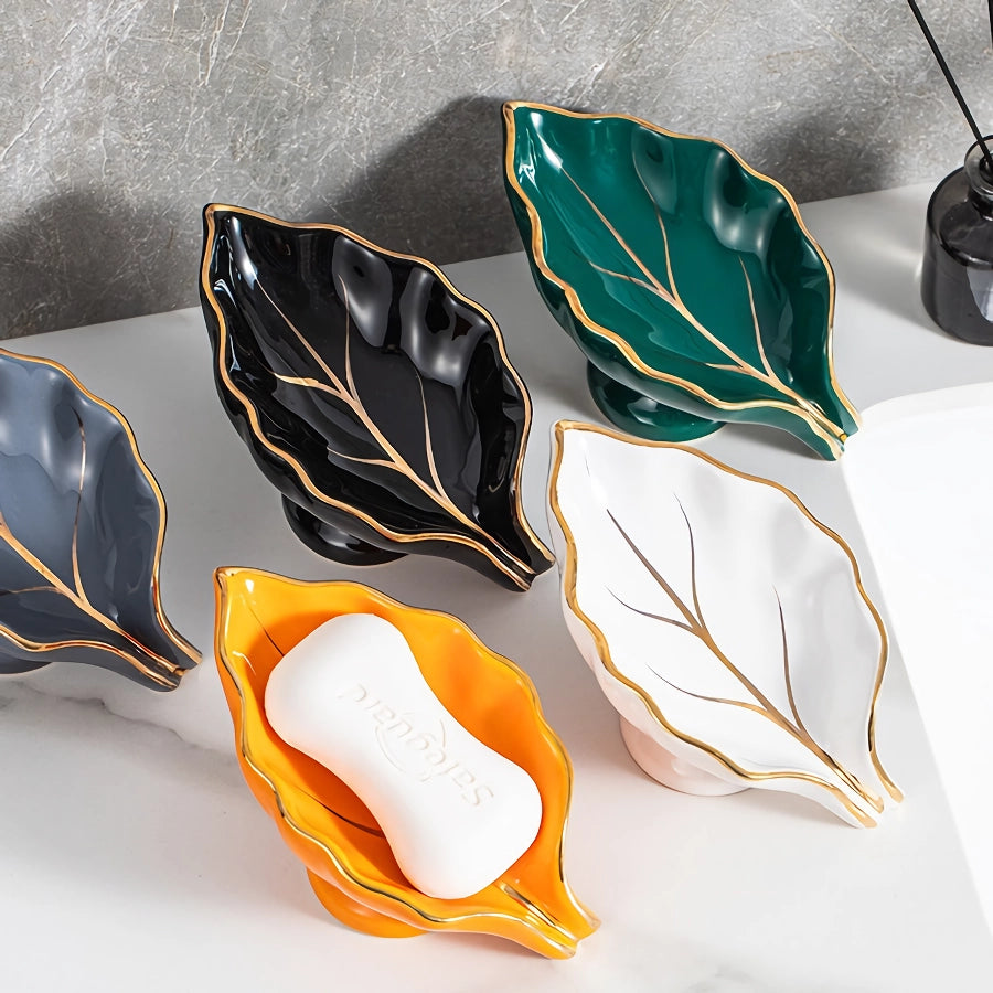 Elegant Ceramic Leaf Soap Dish