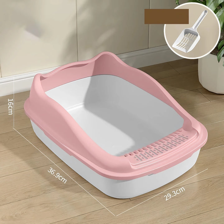 Semi-Closed Cat Litter Box with Scoop - Perfect for Small Cats & Dogs