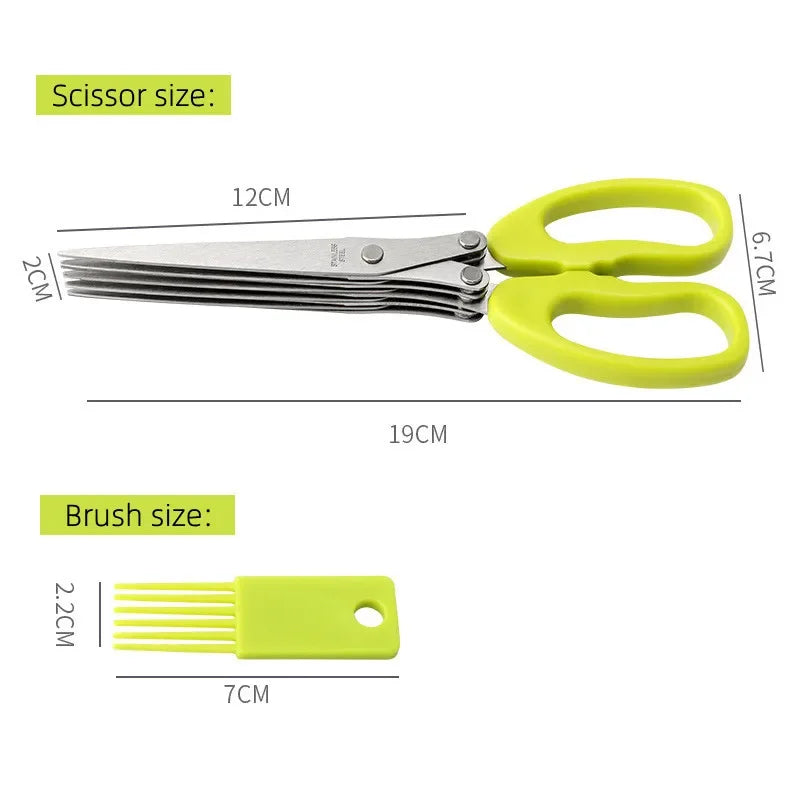 Multi-Layer Stainless Steel Herb Scissors