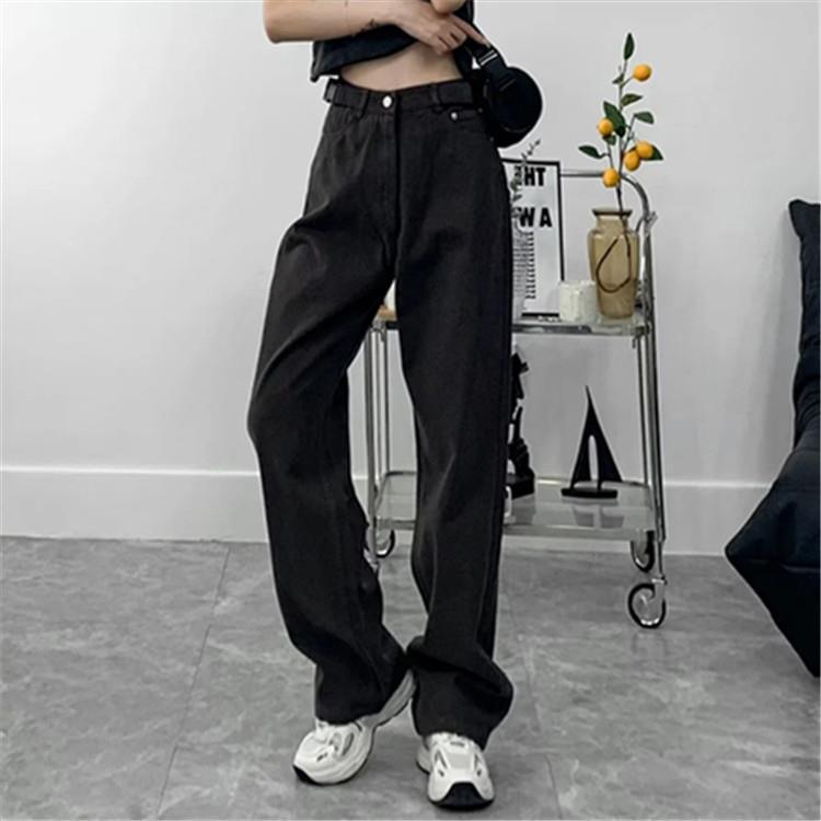Design Personality Adjustable Buckle Straight-leg Pants Women's Loose - Trendha
