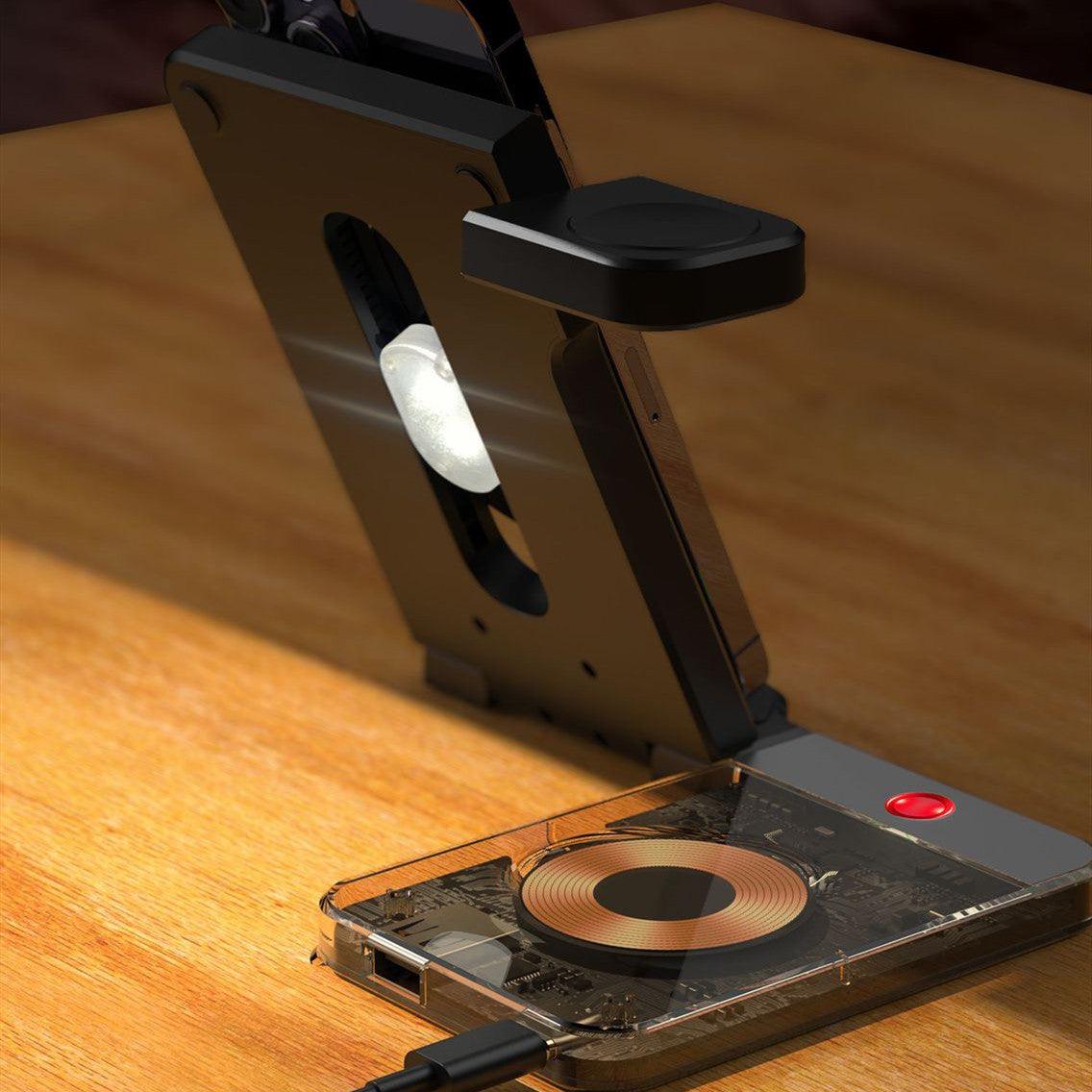 Desktop Magnetic Three-in-one Wireless Charging Stand Foldable - Trendha
