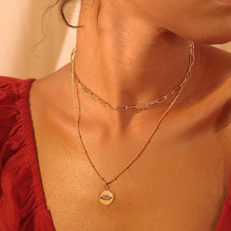 Devil's Eye Pendant Fashion Necklace - Trendha