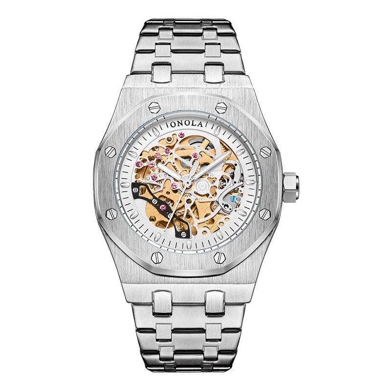 Hollow Dial Steel Belt Mechanical Waterproof Automatic Men&
