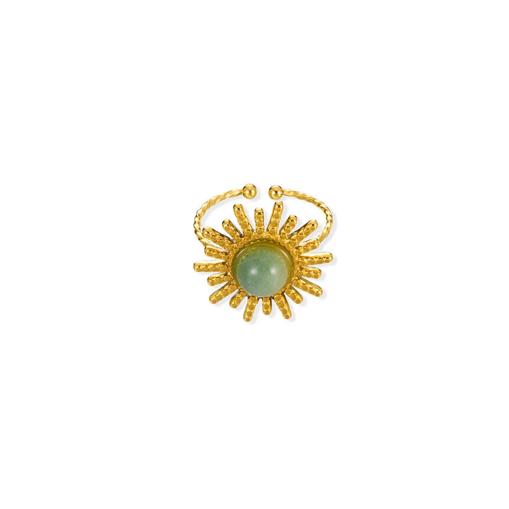 Minimalist Adjustable Gold Sun Opal Ring